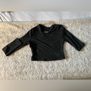 shein backless black long sleeve XS